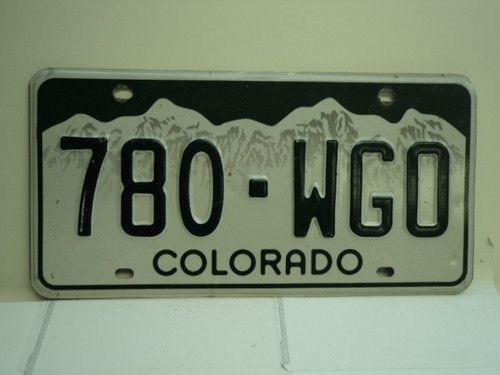 COLORADO License Plate 780 WGO