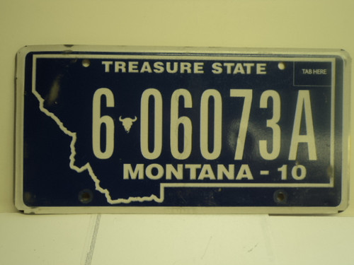 2010 MONTANA Treasure State License Plate 6 06073A