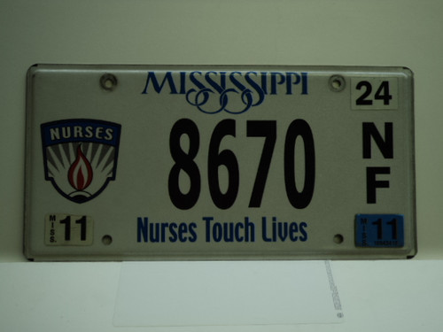 2011 MISSISSIPPI Nurses Touch Lives License Plate 8670 NF