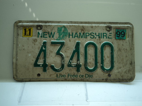 1999 NEW HAMPSHIRE Live Free or Die License Plate 43400