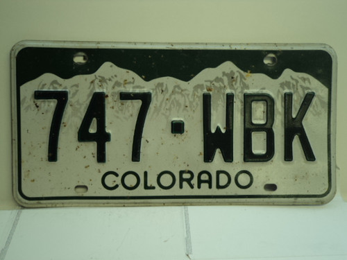 COLORADO License Plate 747 WBK