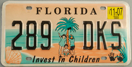 2007 Florida License Plate Invest in Children