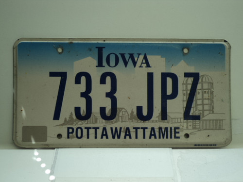 IOWA License Plate 733 JPZ