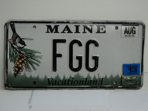 2013 MAINE Vacationland Vanity License Plate FGG