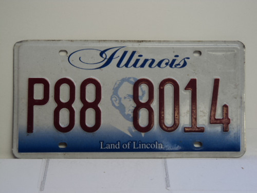 ILLINOIS Land of Lincoln License Plate P88 8014