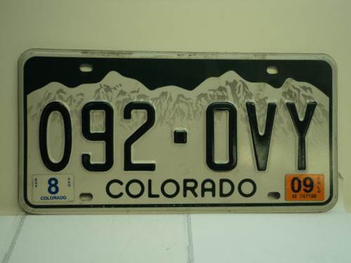 2009 COLORADO License Plate 092 OVY