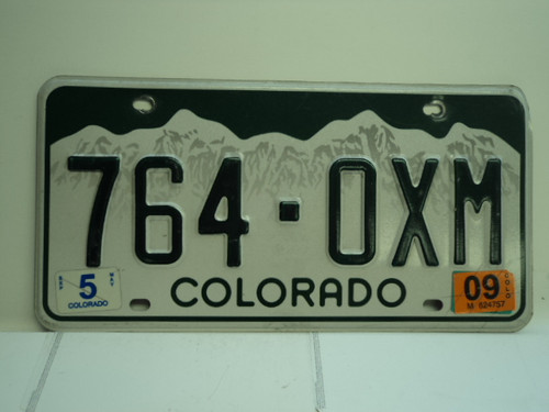 2009 COLORADO License Plate 764 OXM
