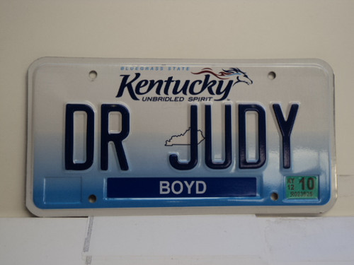 2012 KENTUCKY VANITY License Plate DR JUDY