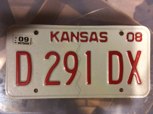 2008 2009 Kansas Dealer D 291 DX License Plate