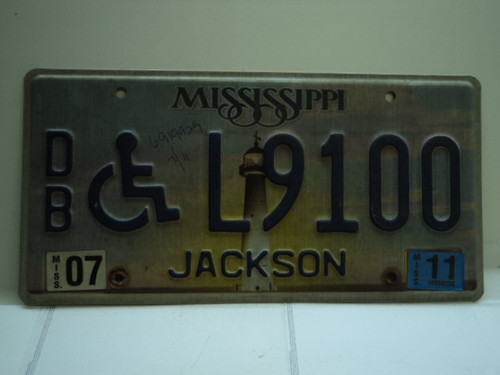 2011 MISSISSIPPI Handicapped Lighthouse License Plate L9100