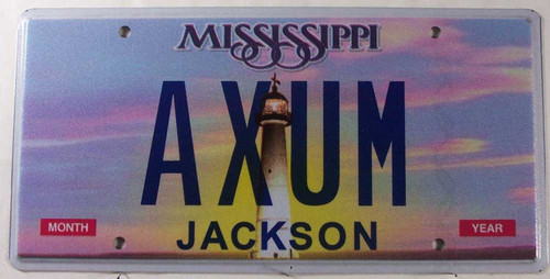 Mississippi Vanity AXUM License Plate