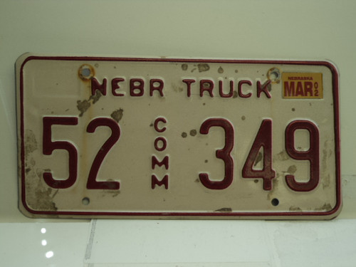 2002 NEBRASKA Commercial Truck License Plate 52 349 1