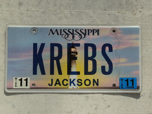 2011 MISSISSIPPI Vanity License Plate KREBS