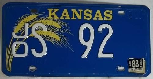 1981 Oct Johnson CO Kansas JO S 92 License Plate