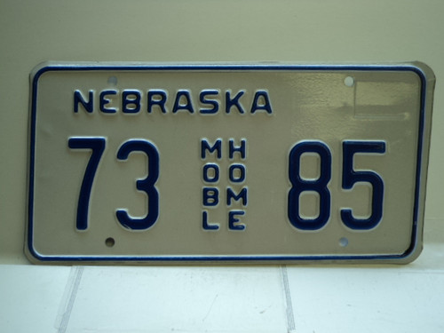 NEBRASKA Mobile Home License Plate 73 AGR 85