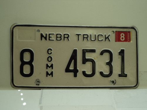 2005 NEBRASKA Commercial Truck License Plate 8 4531