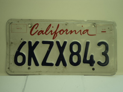 CALIFORNIA Lipstick License Plate 6KZX843