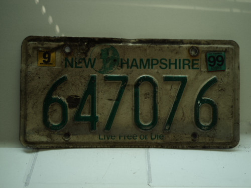 1999 NEW HAMPSHIRE Live Free or Die License Plate 647076