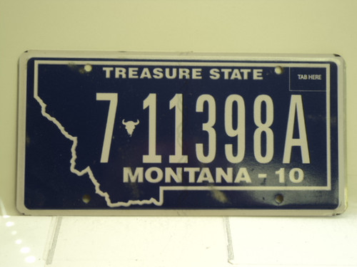 2010 MONTANA Treasure State License Plate 7 11398A