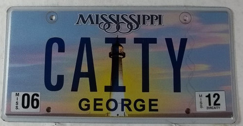 2012 June Mississippi Vanity License Plate CAITY