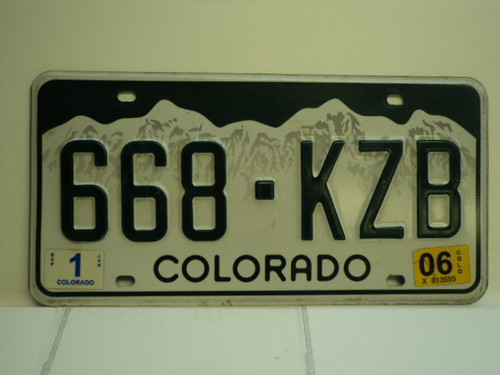 2006 COLORADO License Plate 668 KZB