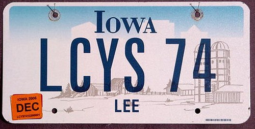 Iowa Vanity 2006 'LCYS74'