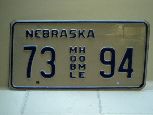 NEBRASKA Mobile Home License Plate 73 AGR 95