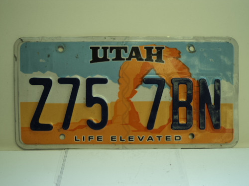 UTAH Life Elevated License Plate Z75 7BN
