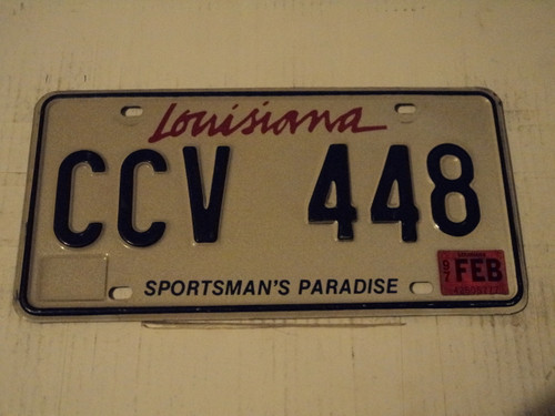 1997 LOUISIANA Sportsman's paradise License Plate CCV 448