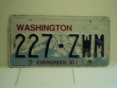 WASHINGTON Evergreen State License Plate 227 ZWM