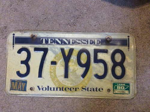 1980 May Tennessee 37-Y958 License Plate