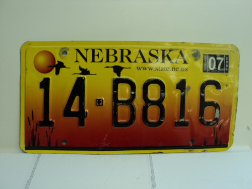 2004 NEBRASKA License Plate 14 B816