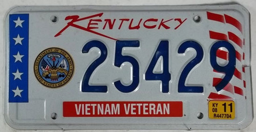 2008 Nov Kentucky Vietnam Veteran License Plate