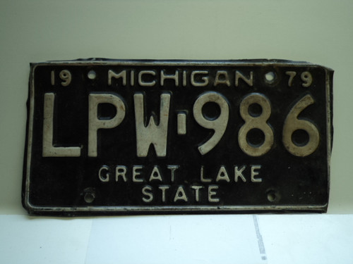 1979 MICHIGAN Great Lakes State License Plate LPW 986