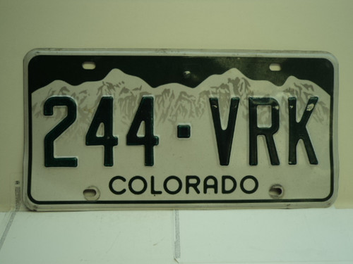 COLORADO License Plate 244 VRK