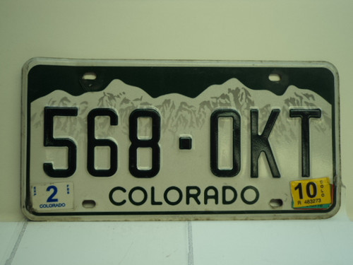 2010 COLORADO License Plate 568 OKT