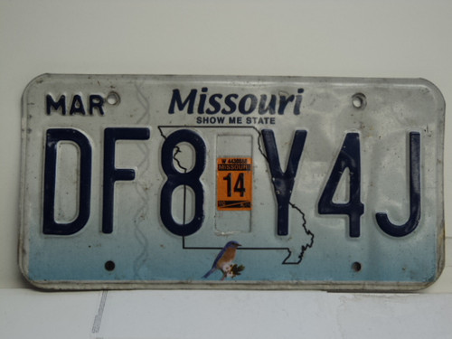 2014 MISSOURI Blue Bird License Plate DF8 Y4J
