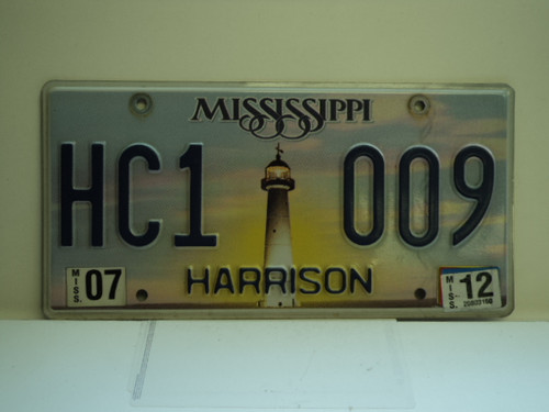 2012 MISSISSIPPI Lighthouse License Plate HC1 009