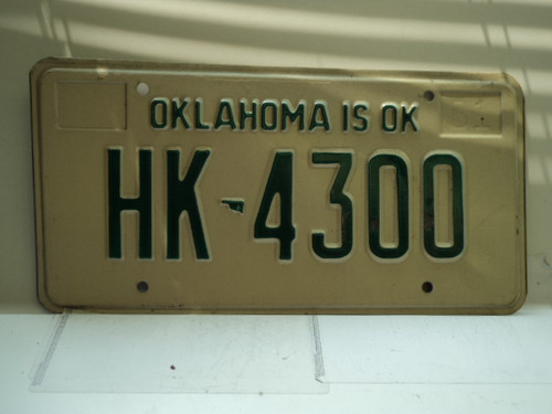 1981 OKLAHOMA is OK License Plate HK 4300