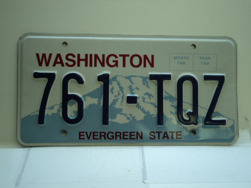 Washington Evergreen State License Plate 761 TQZ