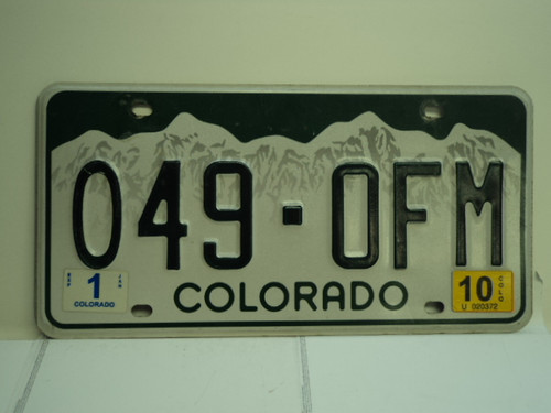 2010 COLORADO License Plate 049 OFM