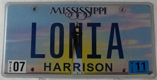 2011 July Mississippi Vanity License Plate LONIA