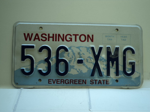 Washington Evergreen State License Plate 536 XMG