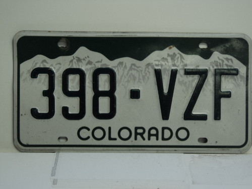 COLORADO License Plate 398 VZF