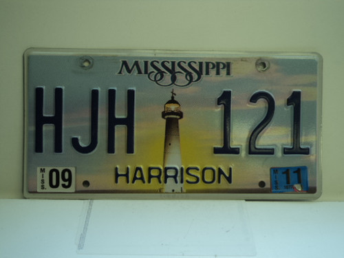 2011 MISSISSIPPI Lighthouse License Plate HJH 121