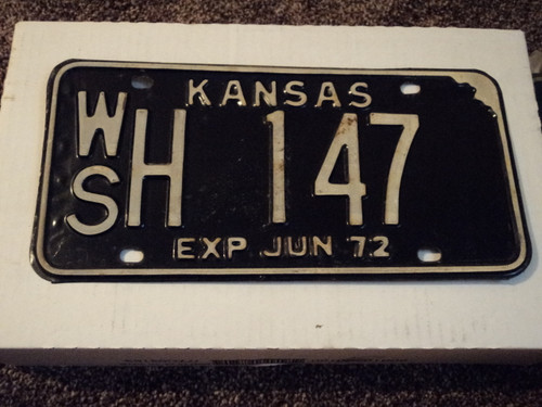 1972 KANSAS License Plate WS H 147