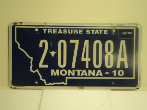 2010 MONTANA Treasure State License Plate 2 07408A