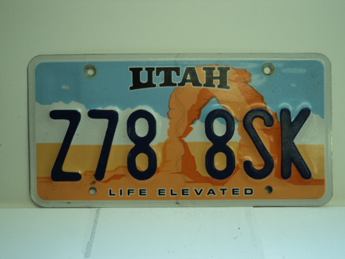 UTAH Life Elevated License Plate Z78 8SK