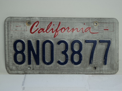 CALIFORNIA Lipstick License Plate 8NO3877