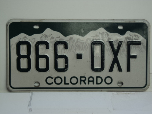 COLORADO License Plate 866 OXF